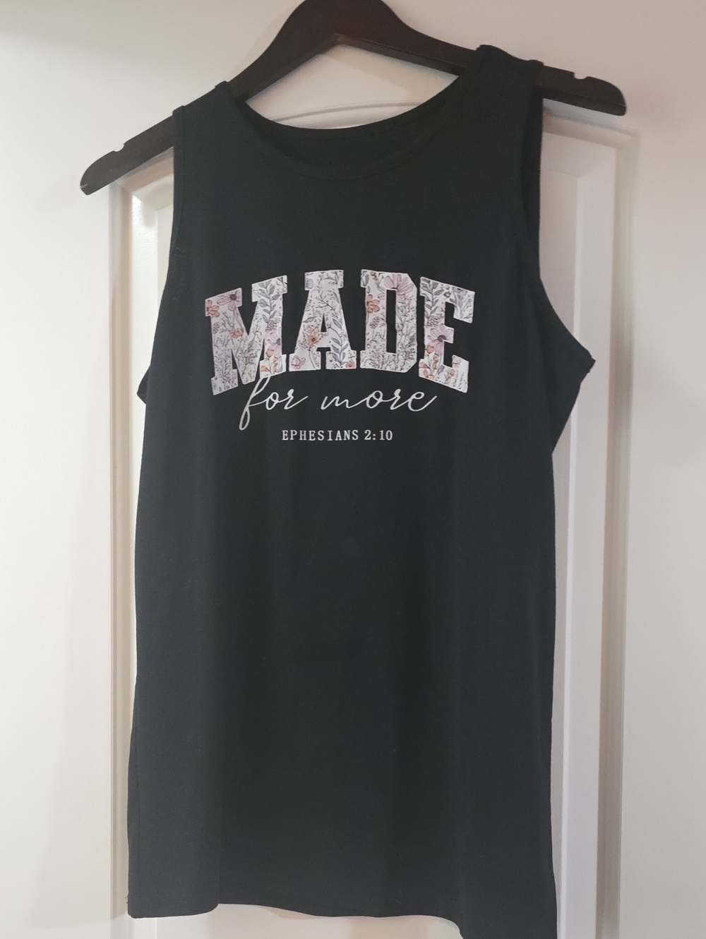 Black Graphic Tank Top "Made for More"
